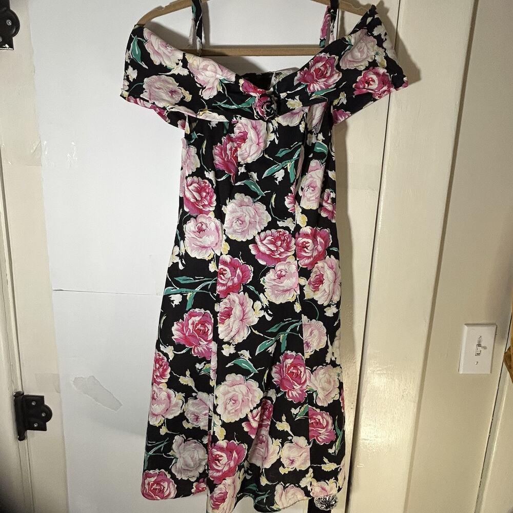 Vintage 90s/Y2K Joy Ride Floral Off-the-Shoulder Mini Dress Juniors Size 5 READ